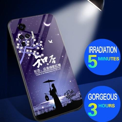 Butterfly Luminous Glass Case For Vivo X21 UD X21i Luxury Phone Cover Coque For Vivo X27 X30 X50 Pro