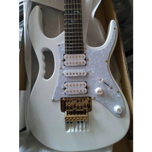 Free shipping snow white electric guitar vine fretboard inlays 21 to 24 frets deep scalloped Guitar free shipping gold hardware