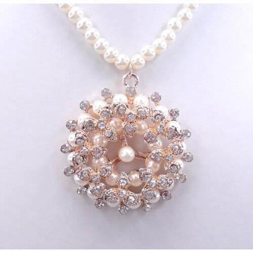 Free Shipping! Flower Luxury Jewelry, Sweater Chain Pearl Necklaces Fashion Jewellery necklace for women