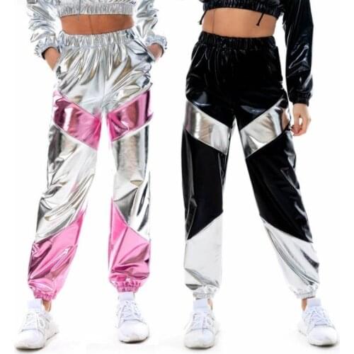 High Waist Faux Leather Summer Fashion Women Gothic Style Clohtes Full Length Pants Female Plus Size Elastic Waist Trousers