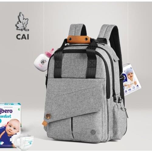 CAI Brand Nappy Backpack Bag Mummy Large Capacity Stroller Bag Mom Baby Designer Waterproof Outdoor Travel Nursing Diaper Bags