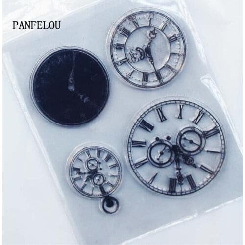 PANFELOU clock Transparent Clear Silicone Stamp/Seal DIY scrapbooking/photo album Decorative clear stamp sheets