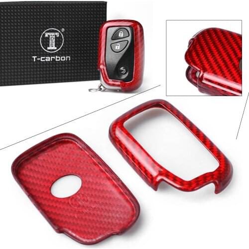 Red Car Remote Key Shell Cover Case For Lexus RX450 RX350 LX570 GS460 Carbon Fiber