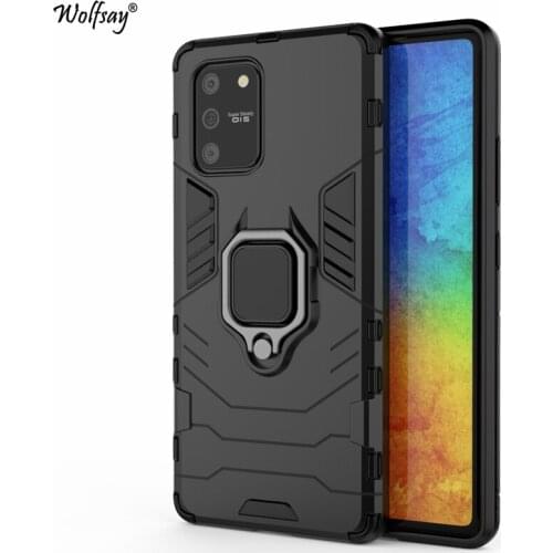 For Samsung Galaxy A91 Case, Samsung M80s Car Holder Armor Cases Hard PC & Silicone Cover for Samsung A91 A915F/DS with Magnet