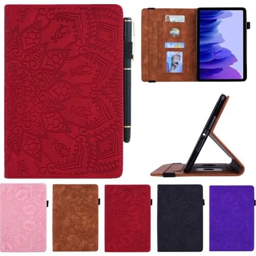 3D Embossed Flower Magnetic Flip PU Leather Case for Samsung Galaxy Tab A7 10.4 2020 SM-T500 T505 T507 Stand Folio Cover A7 Lite