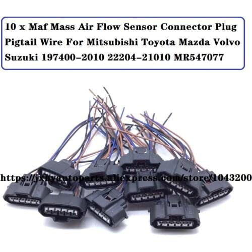 Maf Mass Air Flow Sensor Connector Plug Pigtail Wire For Mitsubishi Toyota Mazda Volvo Suzuki 197400-2010 22204-21010 MR547077
