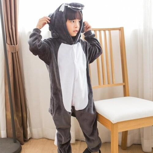 Kids Boy Girl Wolf Costume Kigurumi Cartoon Animal Halloween Fancy Children Cosplay Dress Pajama