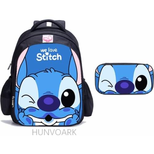 16 Inch Kawaii Stitch 3D Printing Backpack Children School Bags Boys Girls Daily Travel Backpack Cartoon Mochila School Gifts