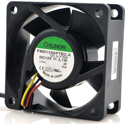 FOR SUNON 6025 6CM PMD1206PTB2-A 12V 3.1W 3-wire double ball cooling fan