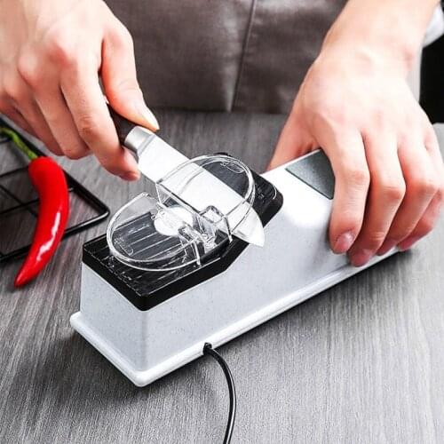 Electric Knife Sharpener Adjustable For Kitchen Knives Tool USB Knife Scissor Sharpening White Medium And Fine Grinding Blade