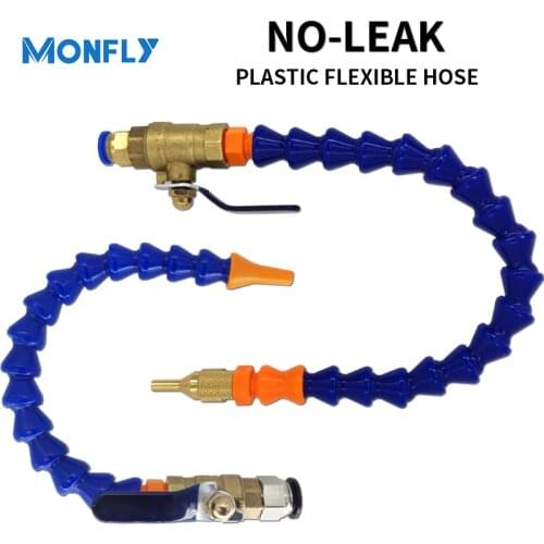 Monfly Flexible Oil Water Coolant 1/4" Male Thread Plastic Hose For Lathe Milling Tools Wood Router CNC Machine