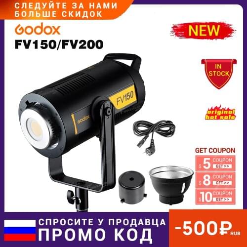 Godox FV150 150W / FV200 200W High Speed Sync Flash Continuous LED Light CRI 95+ TCLI 96+ 1/8000S HSS Built-in 2.4G vs SK400II