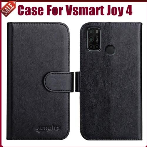 Hot! Vsmart Joy 4 Case 6.53" Fashion 6 Colors Flip Soft Leather Wallet Protective Cover For Vsmart Joy 4 Case Phone Bag