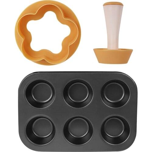 Baking & Pastry Tools Pastry Dough Tamper Kit Muffin Cupcake Maker Kit Baking Tools Creative Cake Cup Pressand 6 Cup Cake Mould