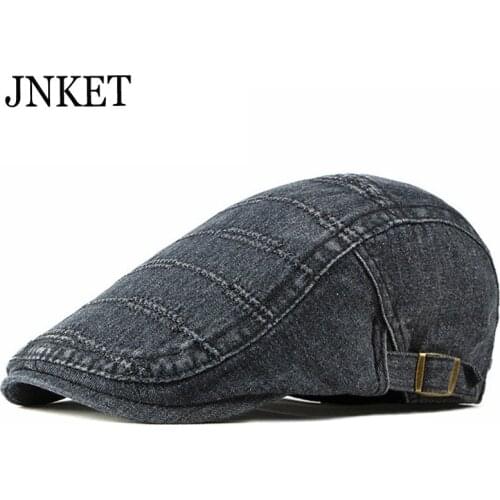 JNKET New Leisure Unisex Beret Hat Washed Fabric Peaked Cap Denim Cap Flat Caps Outdoor Travel Sunhat Casquette Duckbill Cap