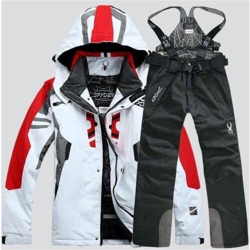 Ski suit mens Snowboarding Jacket + Ski Pants winter outdoor thermal Ski Jacket and Ski Trousers waterproof Windproof Parka