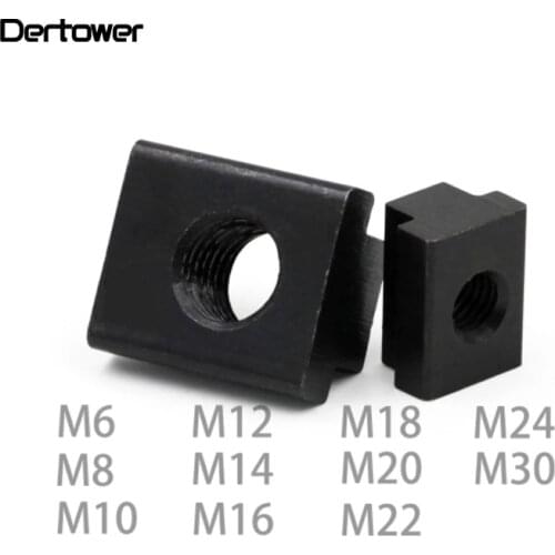 M6 M8 M10 M12 M14 M16 M18 M20 M22 M24 M30 DIN914 Black Oxide Finish Grade 8.8 Carbon Steel T-Slot Nut Tapped Through Slot T-nuts