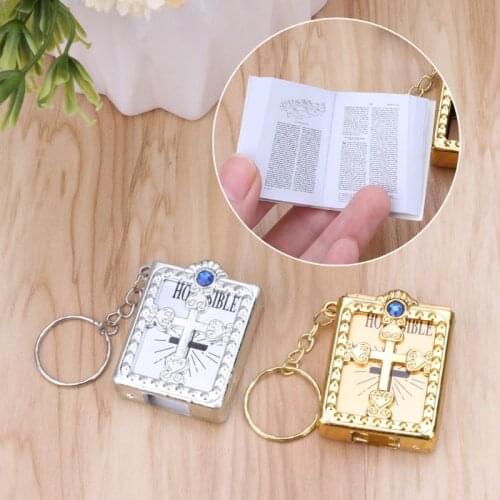 Mini English Keychain Religious Christian Jesus Cross Keyrings Gift R7RF