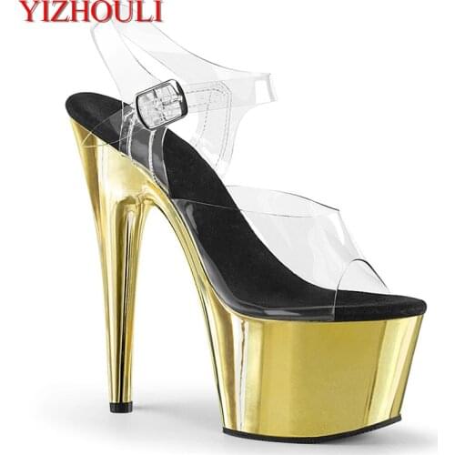 Model 6-inch platform shoes, electroplated 17-centimeter stiletto sandals, nightclub pole shoes