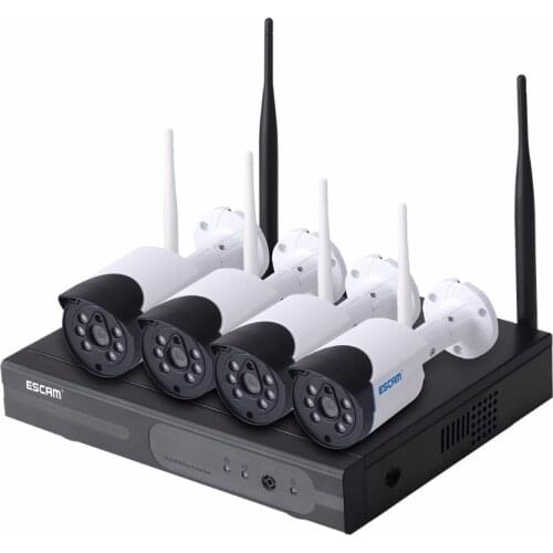 ESCAM WNK404 4CH 720P Outdoor IR Video Wireless Surveillance Security IP Camera CCTV NVR System Kit