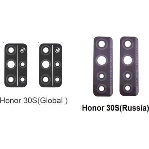 New Back Camera Glass For Huawei Honor 30S Rear Camera Lens Glass For Housing With Sticker Adhesive Glue High Quality