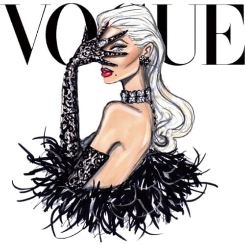 NEW Girl Clothes Heat Transfer Patch Thermal Sticker Fashion Model Iron On Patch Diy T-shirt Washable Transfer Sticker