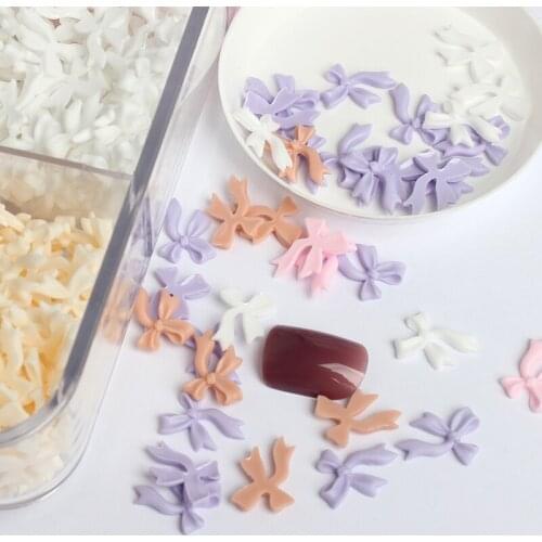 New Bow knot style 9.5x13mm 30/100pcs Resin Nail Art Decorations Rhinestones DIY Polish Manicure Art Accessories