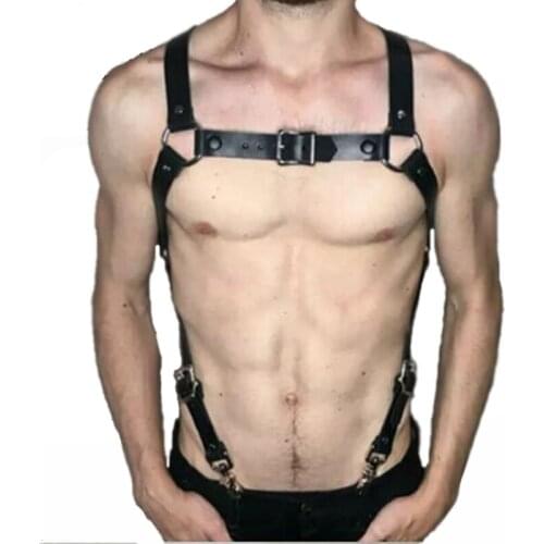 New corset belt Unisex Harness Lingerie Body Chest Bondage Men Belt Costume Halter Neck leather Wide Straps Costume Women Belt