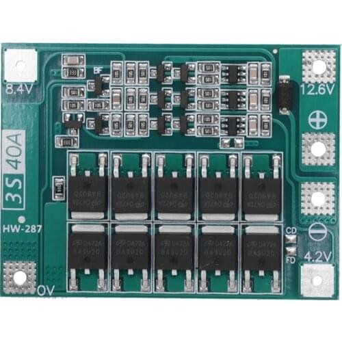 3S 40A 18650 Li-Ion Lithium Battery Charger Protection Board Pcb Bms For Drill Motor 11.1V 12.6V Lipo Cell Module