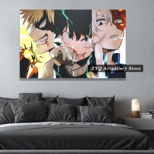 Boku no Hero Academia Midoriya Bakugou Todoroki Poster Anime Art Picture Prints Home Decor Wall Poster Decoration For Living Roo