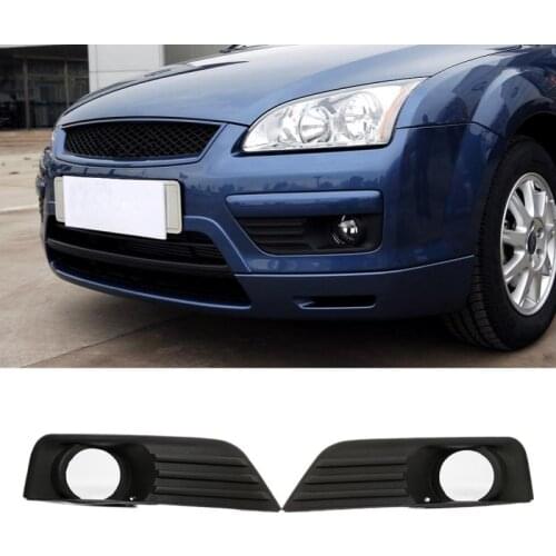 2PCs/A Pair Black Car Front Left&Right Fog Lights Grille For 2004 2005 2006 2007 2008 Ford Focus Car Accessories