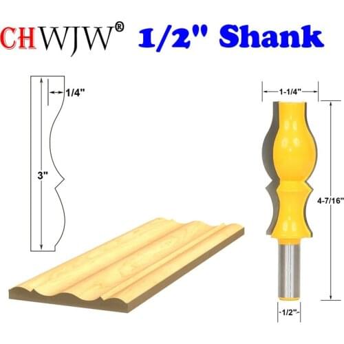 1pc 1/2" Shank Large Reversible Crown Molding Router Bit Line knife Woodworking cutter Tenon Cutter for Woodworking Tools