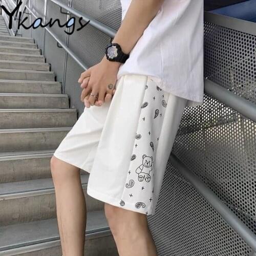Cartoon Bear Print Y2k High Waisted Shorts Women Classic Korean Style Summer Loose Casual Fashion Streetwear Basic Shorts Ladies