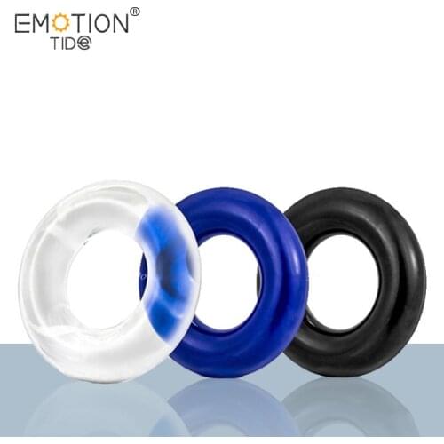 3 Pieces/set of Silicone Penis Ring Mens Delayed Ejaculation Control Cock Lock Reusable Elastic Ring Sex Toys Adult Products 18
