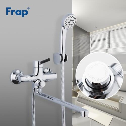 FRAP Shower Faucets long nose white bathroom shower mixer bath shower mixer waterfall shower faucet water mixer bath faucet taps