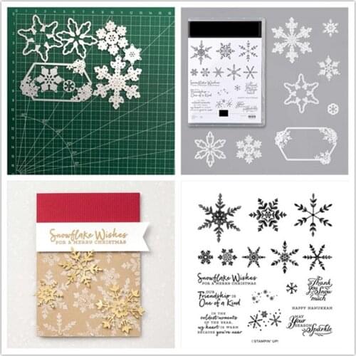 Snowflake Metal Cutting Dies and Stamps Stencils For DIY Scrapbooking Photo Album Decor Die Cut Embossing Paper Card Making