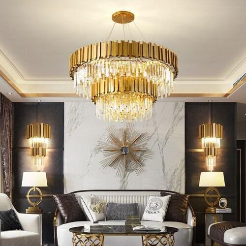Living Room Chandelier modern simple atmosphere restaurant lamp designer model Room Lamp Villa Light Luxury Crystal Chandelier