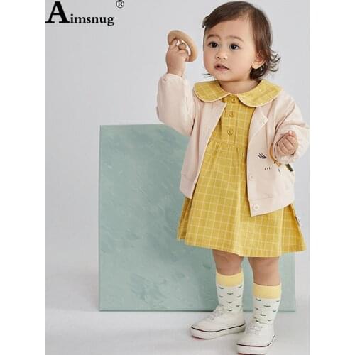 Baby Girl Tracksuit Sets Kids Clothing 2021 Single Breasted Top Knitted Sweater and Sweet Dress Children two piece outfits