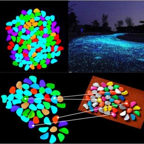 Glowing Dark Artificial Gems Colored Fluorescent Pebble Stones For Swimming Pool Aquarium Sidewalk Garden Decoration DIY Handmad