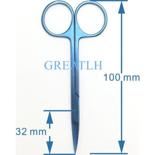 Titanium Utility Scissors ophthalmic scissor eye tools instrument Pointed tips 32mm from pivot to tip