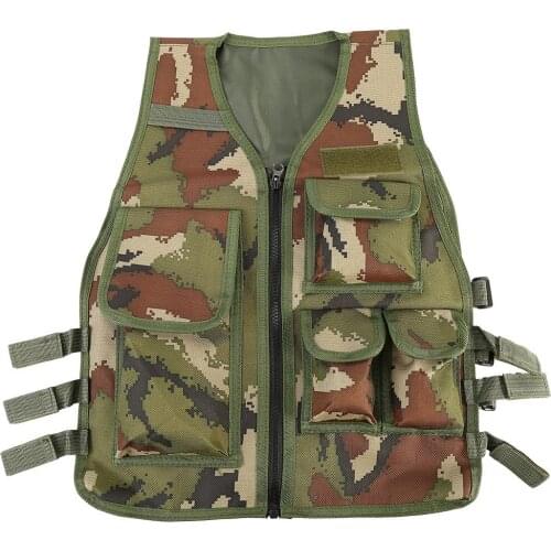 High Quality Nylon Children At Age Of 8-14 Airsoft Hunting Body Armor Vest Front Four Pockets With Hook Fit For CS Game Paintb