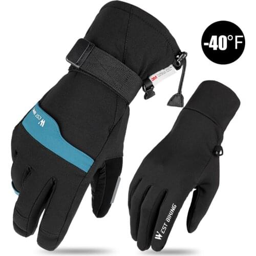 WEST BIKING 2 Pairs Suit Ski Gloves Winter Super Warm Warm 3M Thinsulate Snowmobile Touchscreen Motorcycle Cycling Sports Gloves
