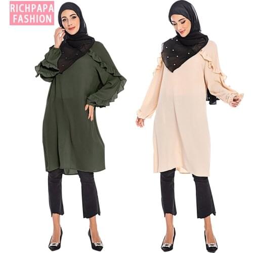 Blusas mujer de moda 2020 verano abaya turkey islam hijab muslim fashion women tops musulman de mode ropa european clothing