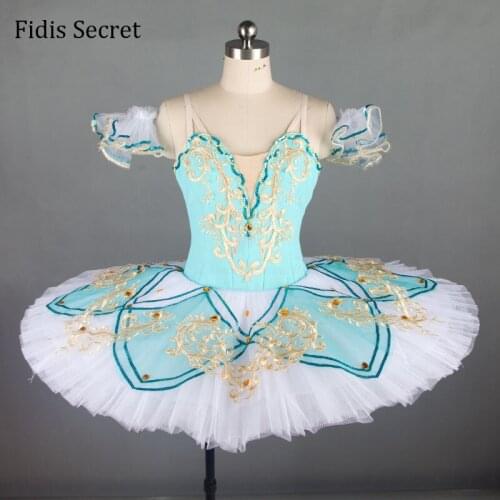 Female Classical Pancake Ballet Tutu Dress,Girls Ballerina Flower Sugar Plum Fairy Doll Professional Stage Performance Costumes