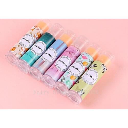 12/36/108 Packs PVC Label Colorful Lipstick Sticker Bird Dear Fish Flamingo Pink Star Forest Cat Empty Lipstick Tube Lip Balm