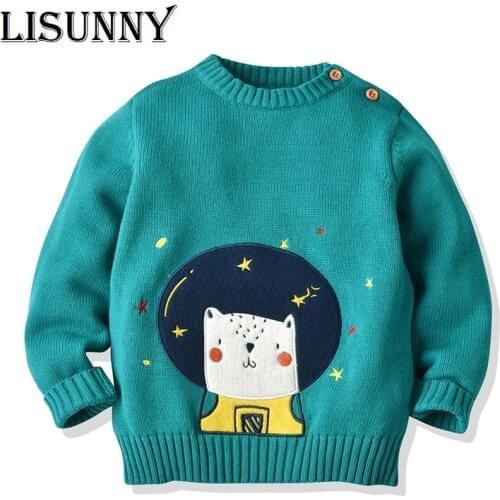 2020 Autumn Winter Boys Girls Sweater cartoon Bear universe children knitted Kids Pullover Clothes Jumper Baby Sweaters 1-6y