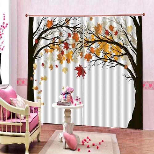 3D Window Curtains For Living Room Bedroom Drapes Cortina Customized size simple tree curtains for living room