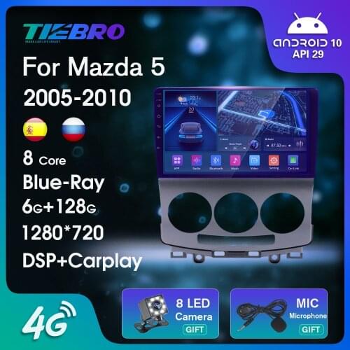 2 Din Android 10.0 Car Radio For Mazda 5 2005-2010 GPS Navigation Auto Radio Car Multimedia Player Bluetooth Player NO 2DIN DVD