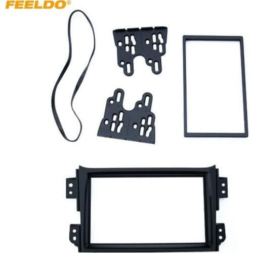 FEELDO Car 2DIN Radio Panel Fascia Frame for Suzuki Splash Ritz Opel Agila Stereo Face Fascia Plate Dash Trim Installation Kit
