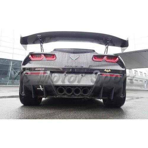 Car Accessories Carbon Fiber RK-Sports Style Rear Diffuser Fit For 2014-2019 Corvette C7 Rear Diffuser Lip